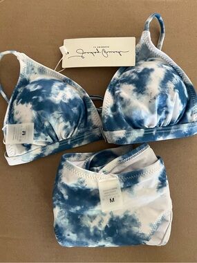 Blue Tie-Dye Women’s Bikini Set - Lightweight Swim Top & Bottom